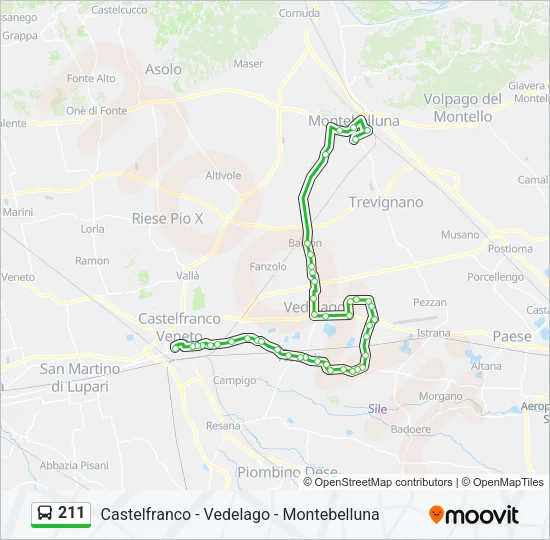 211 Bus Line Map