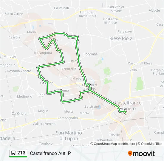 213 Bus Line Map