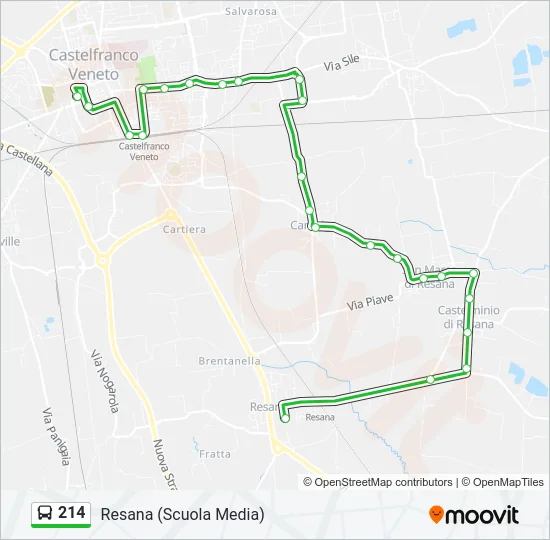 214 Bus Line Map