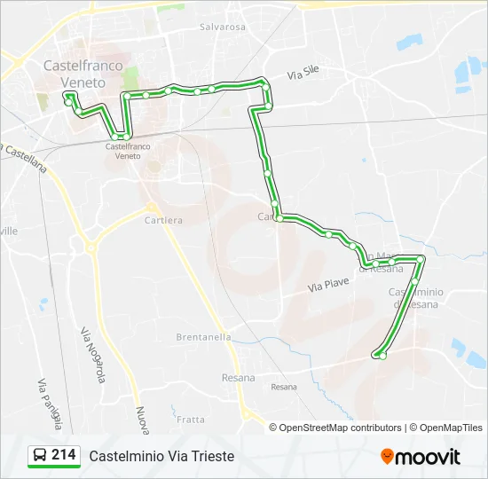 214 Bus Line Map