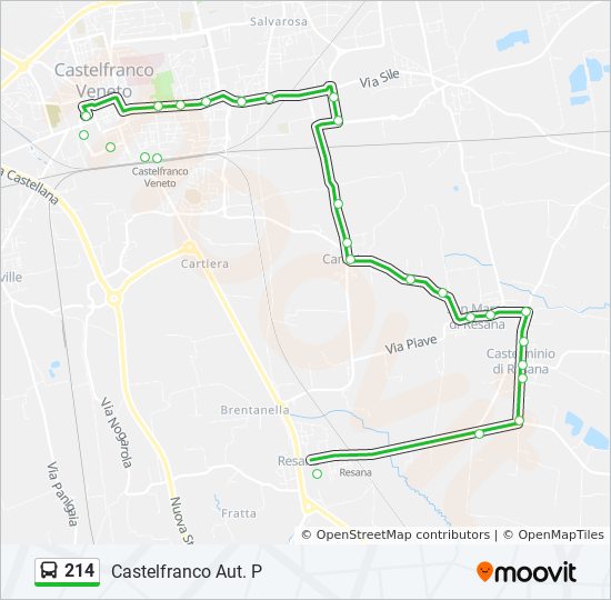 214 bus Line Map