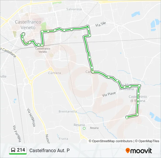214 Bus Line Map