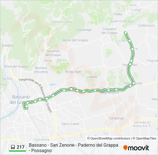 217 Bus Line Map