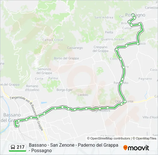 217 Bus Line Map