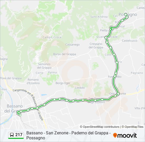 217 bus Line Map