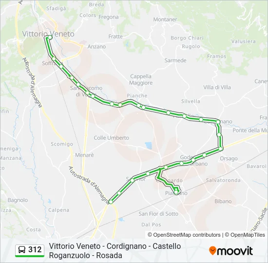 312 Bus Line Map