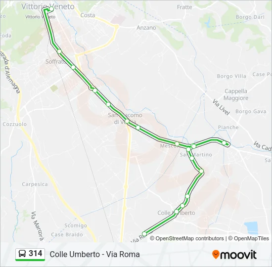 314 Bus Line Map