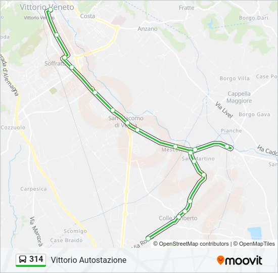 314 Bus Line Map