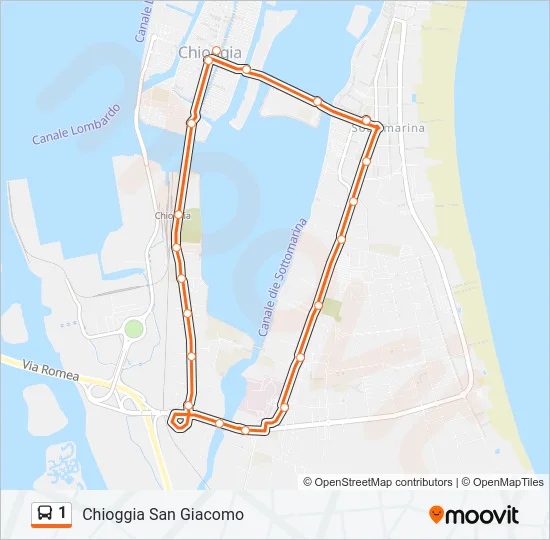1 Bus Line Map