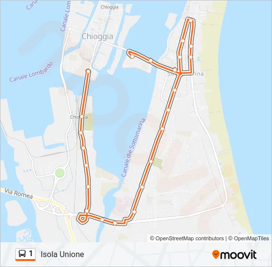 1 Bus Line Map