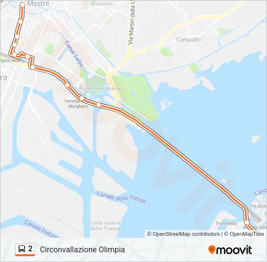 2 Bus Line Map