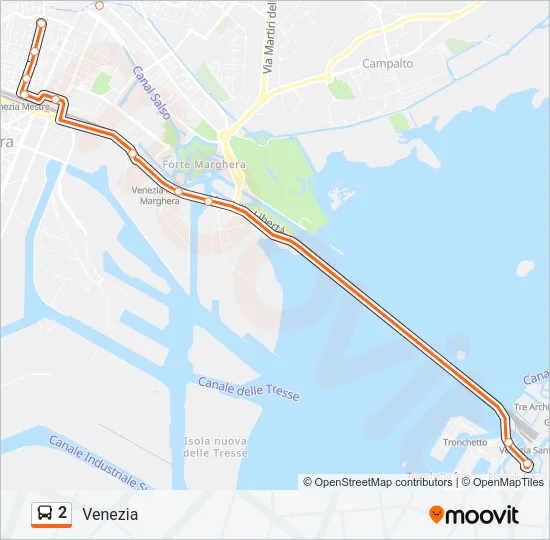 2 Bus Line Map