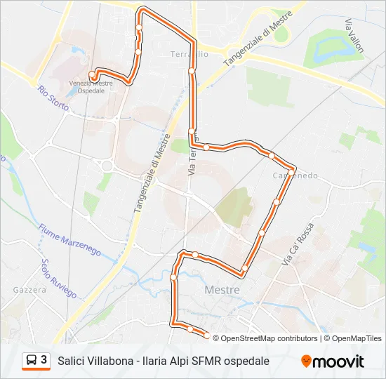 3 Bus Line Map