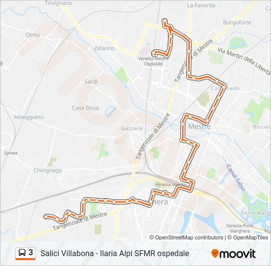 3 Bus Line Map