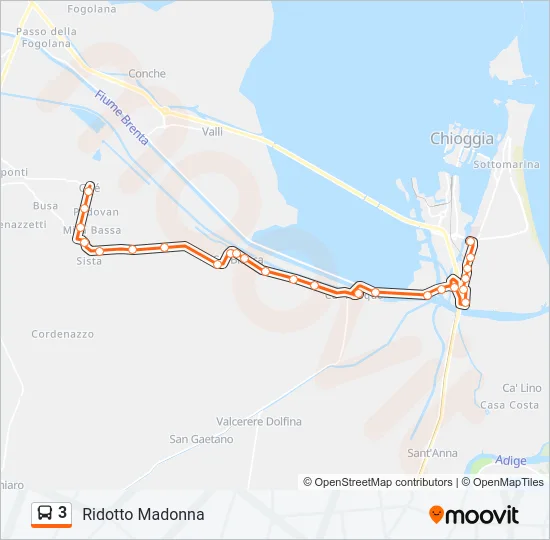 3 Bus Line Map
