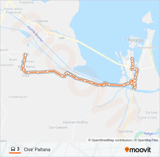 3 Bus Line Map