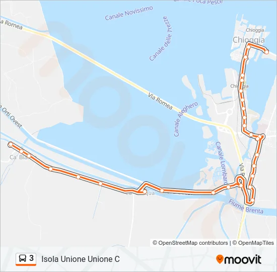 3 Bus Line Map