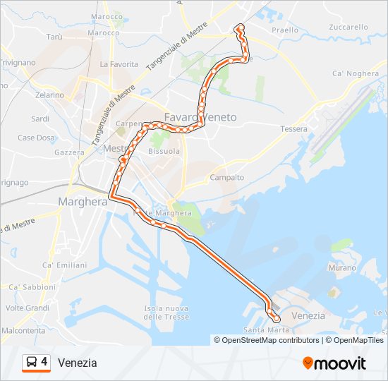 Percorso linea bus 4