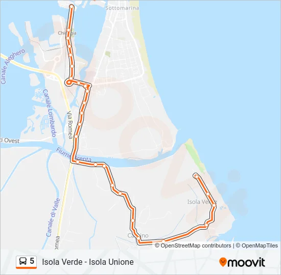 5 Bus Line Map