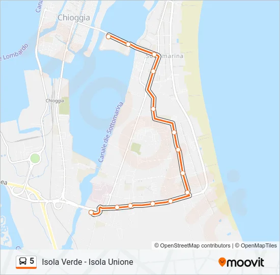 5 Bus Line Map