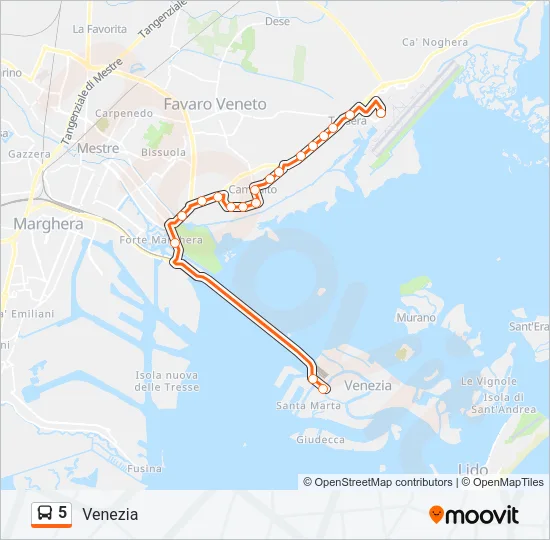 5 Bus Line Map