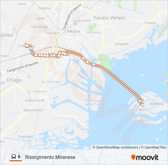 6 bus Line Map