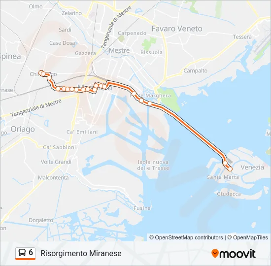 6 Bus Line Map