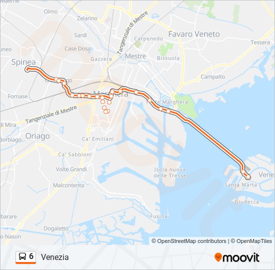 6 bus Line Map