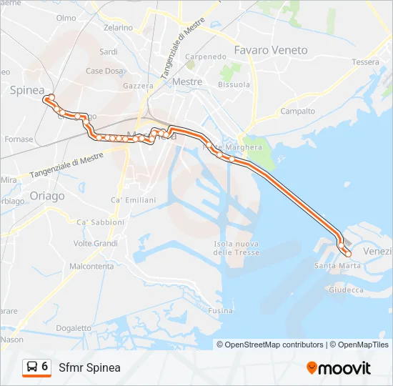 6 Bus Line Map