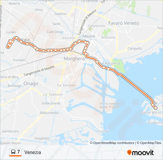 7 Bus Line Map