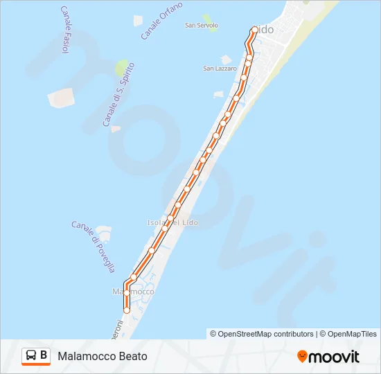 B Bus Line Map