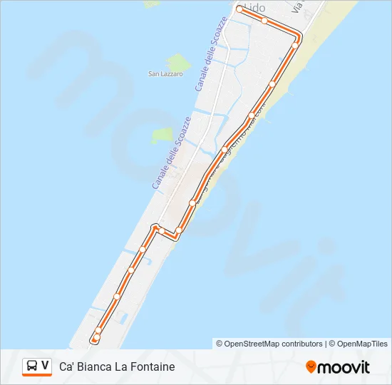 V Bus Line Map