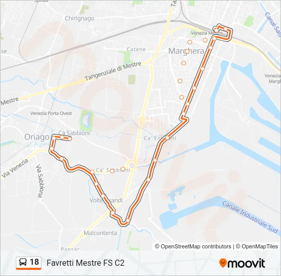 18 Bus Line Map