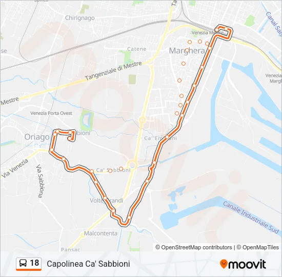 18 Bus Line Map