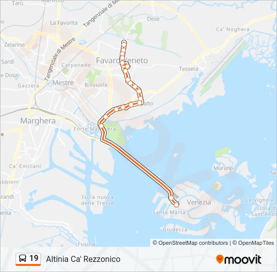 19 Bus Line Map