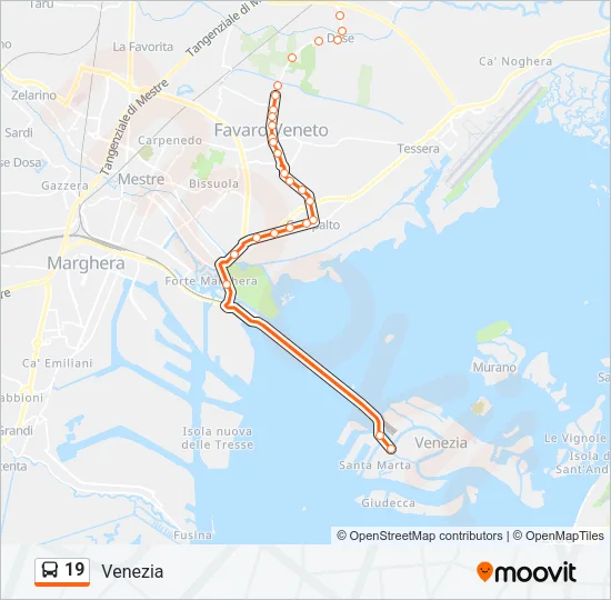 19 Bus Line Map