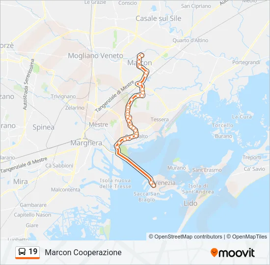 19 Bus Line Map