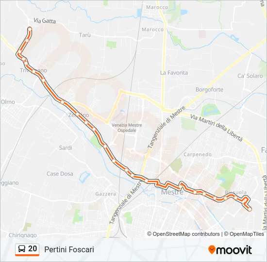 20 Bus Line Map