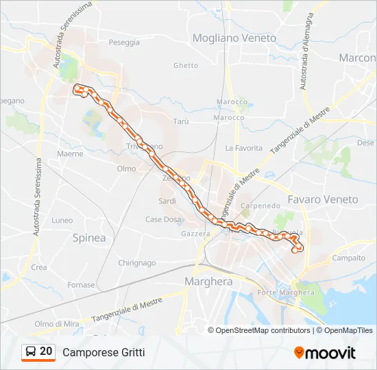 20 Bus Line Map