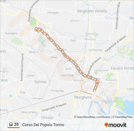 20 Bus Line Map