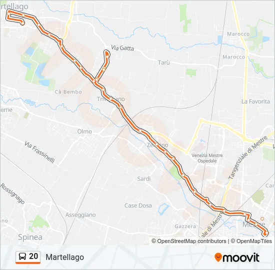 20 Bus Line Map