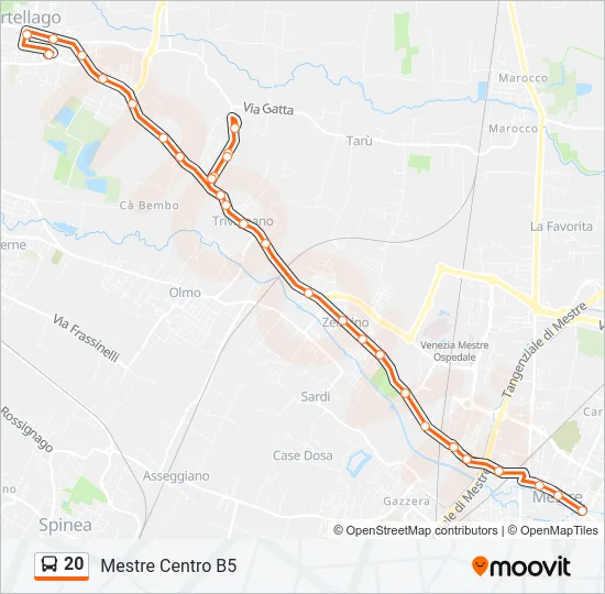 20 Bus Line Map