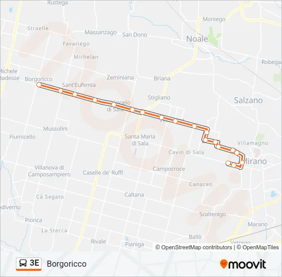 3E Bus Line Map