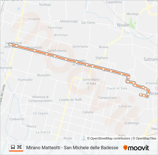 3E Bus Line Map