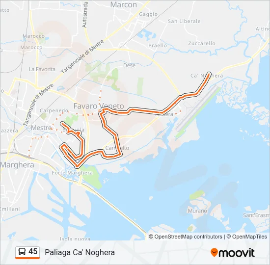 45 Bus Line Map