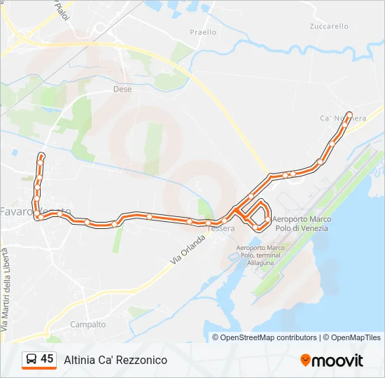 45 Bus Line Map