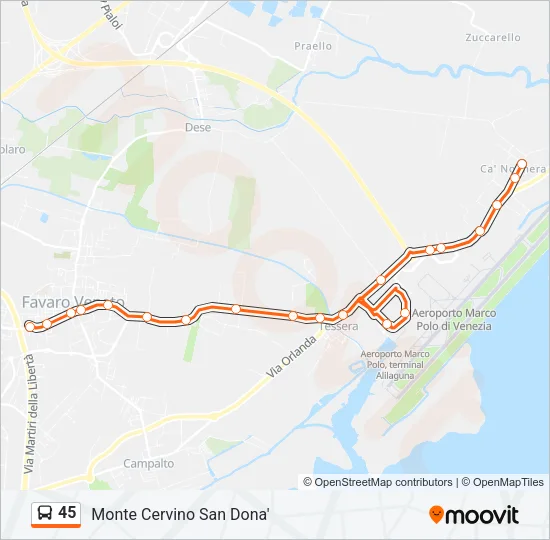 45 Bus Line Map