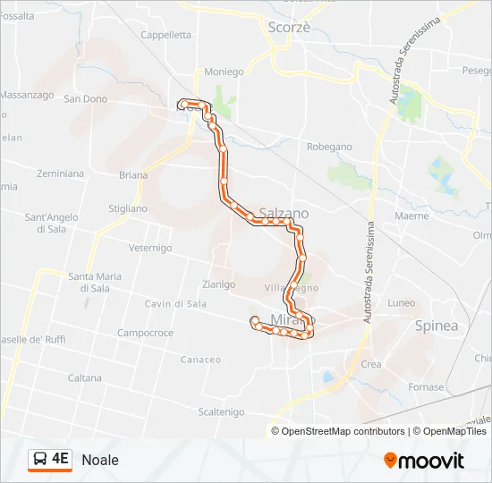 4E Bus Line Map