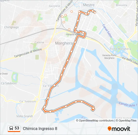 53 Bus Line Map
