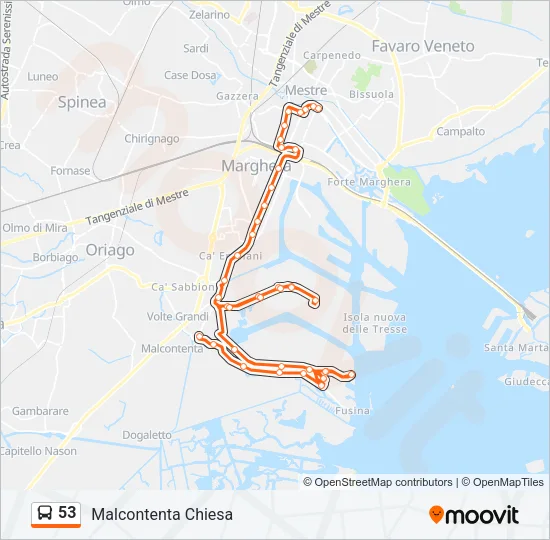 53 Bus Line Map